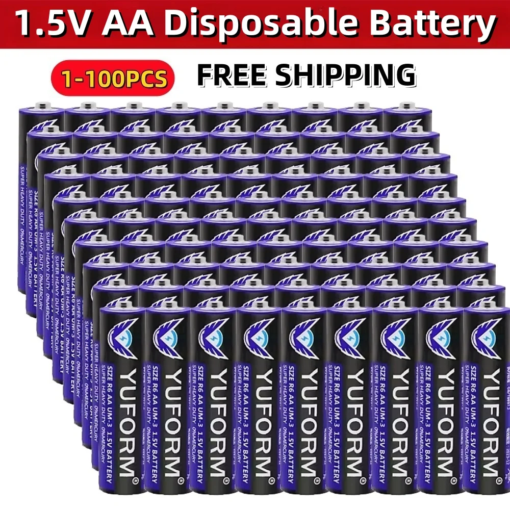 Nueva batería seca alcalina desechable AA de 1,5 V para juguete con luz Led, cámara Mp3, Flash, maquinilla de afeitar, reproductor de CD, teclado de ratón inalámbrico