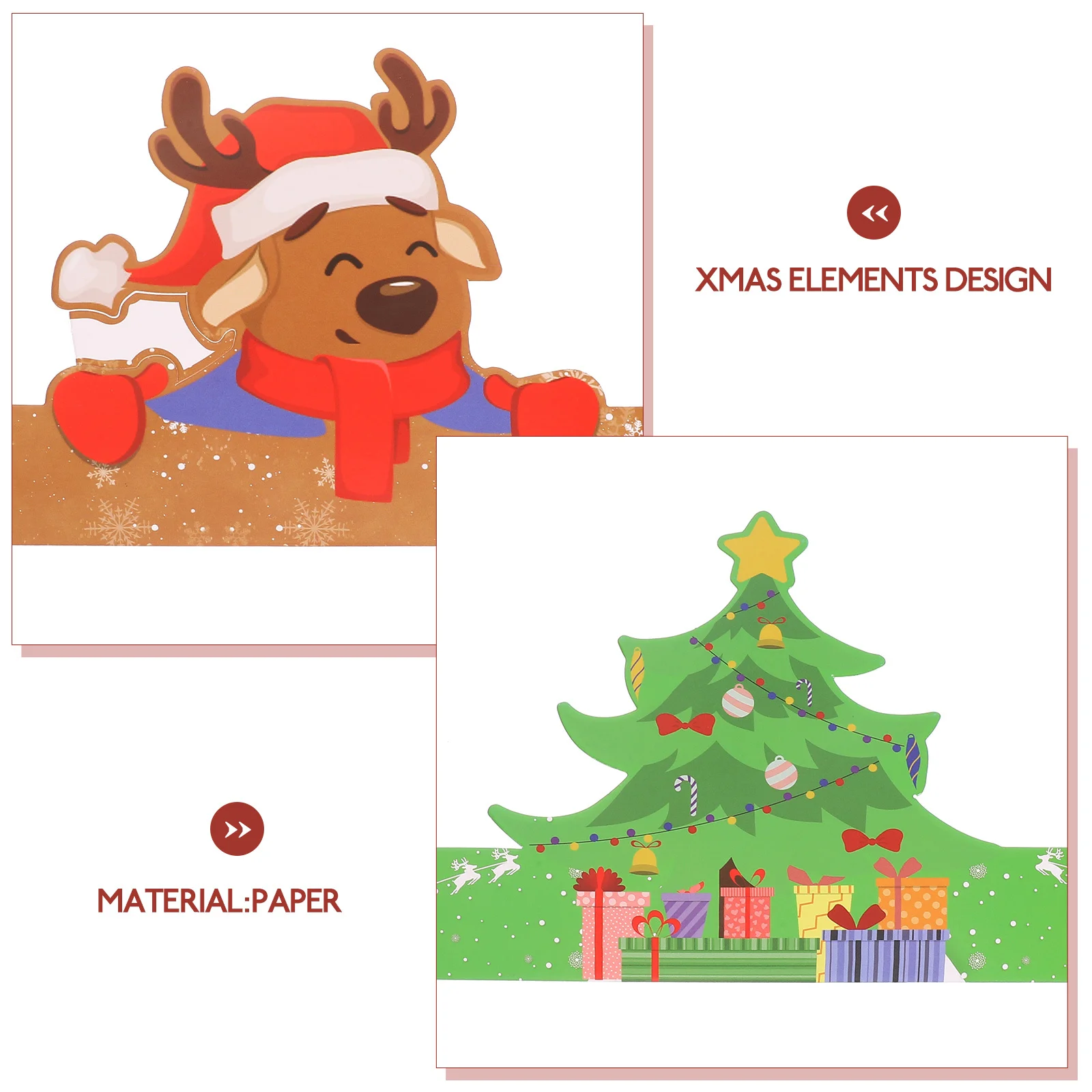 

6Pcs Xmas Paper Hats Christmas Party Headwear Photo Prop Cosplay Accessories Festive Supplies Party Paper Hat Xmas Style Hats