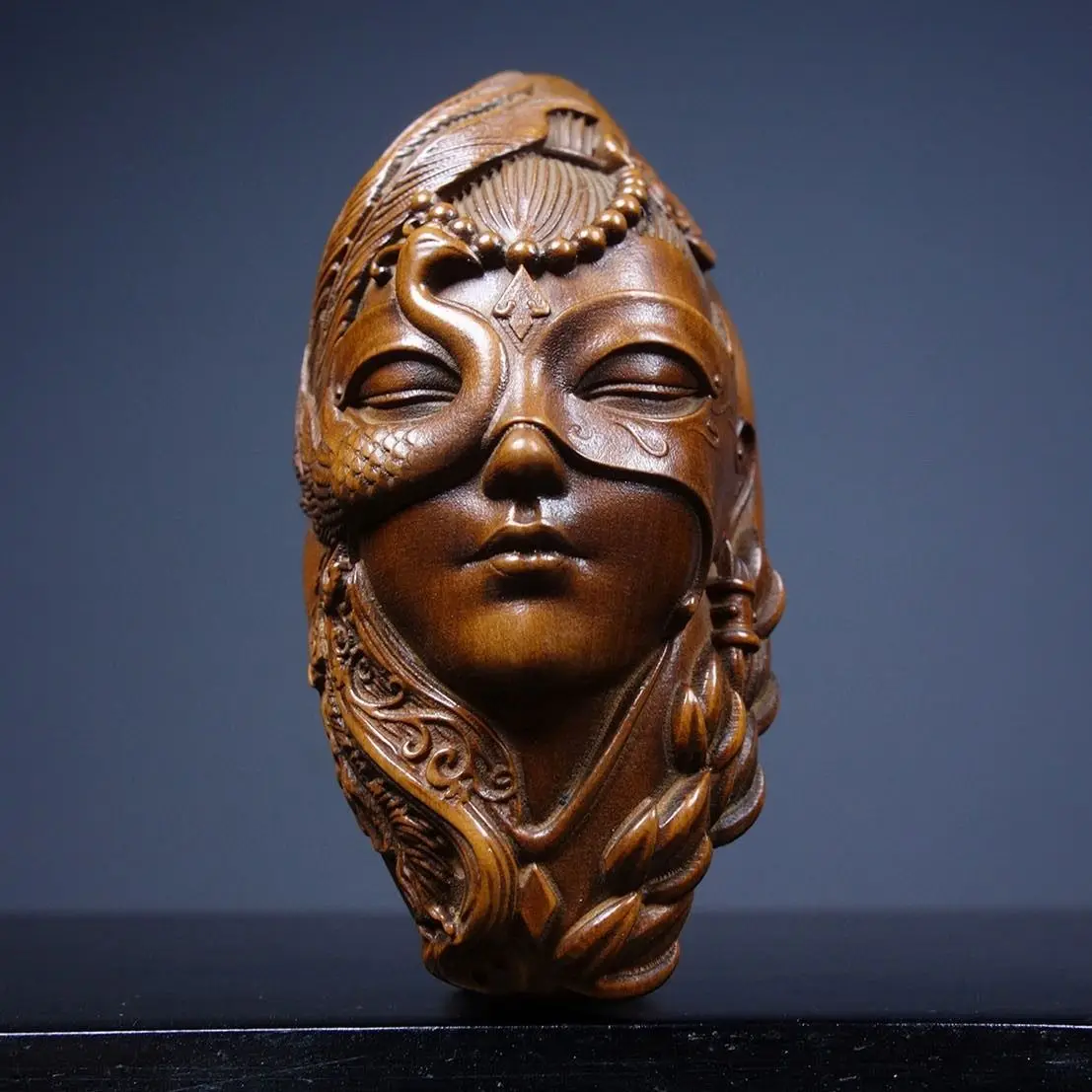 Hand Carved Wood Ancient Beauty woman from Loulan Talisman Statue Figurine Desktop Ornaments Home Decoration Crafts
