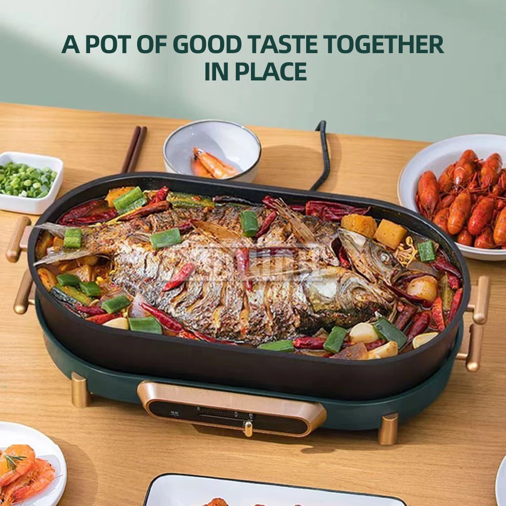 Household Parrilla Electrica Para Asado Multifunctional Electric Grill Hotpot Indoor Portable Smokeless Food Barbecue Machine