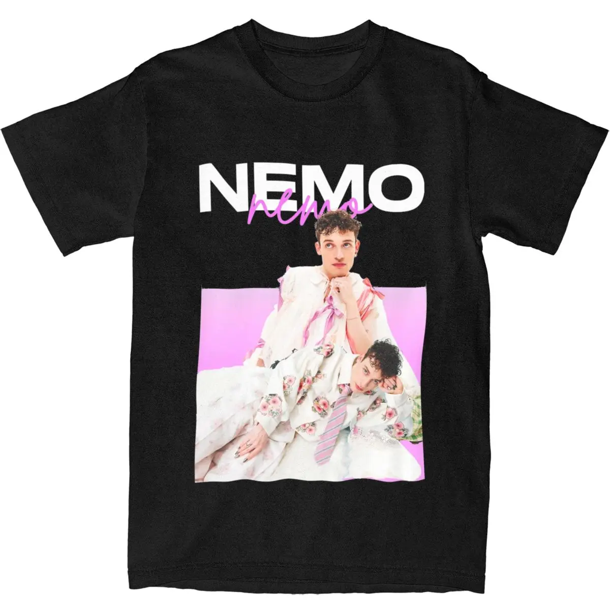 Мужские футболки Nemo The Code Winner Eurovisions 2024, Швейцария, хлопковые топы, футболка в уличном стиле с коротким рукавом и круглым вырезом