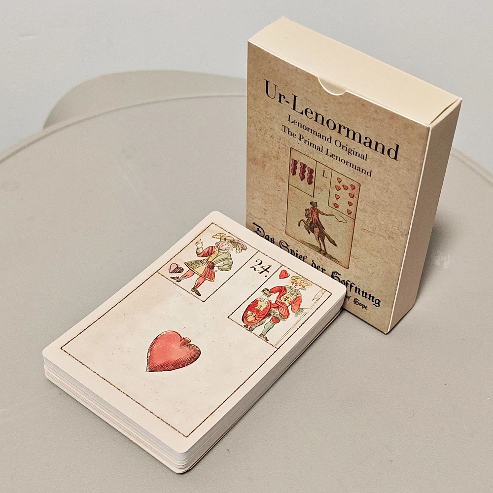 Cartes Oracle Ur-Lenormand 9*6cm - (Le jeu de l'espoir) - Jeu de divination vintage du 18ème siècle - Ensemble de 36 cartes de divination