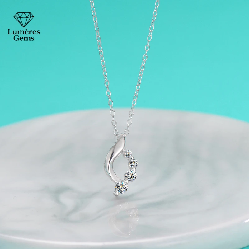 Lumière Gems Platinum PT950 Morganite Diamond Necklace - A Luxurious, Unique, Versatile and Simple Gift for Girls' Birthday