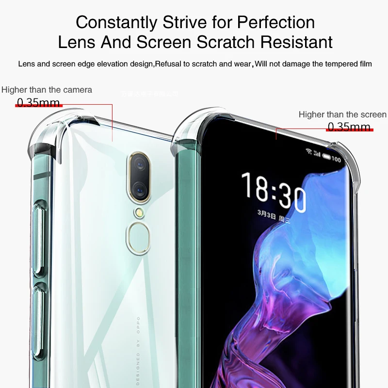 Thin Airbag Phone Case for OPPO A9 X 2019 A9X Funda Original Transparent Shockproof Soft Silicone Back Cover Carcasa Accessories