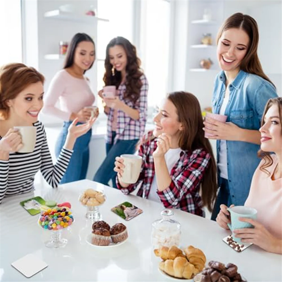 24 PCS Sublimation Coasters Blank MDF Cork Backed Heat Transfer Coasters for DIY Painting Art Crafts, 3.9 x 3.9 Inches HOT