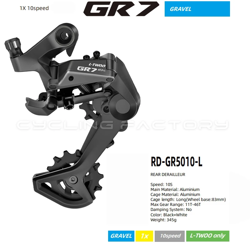 LTWOO GR7 1x10 Speed Gravel Road Bike Mechanical Brakes Derailleur Kits STI Rear Derailleur