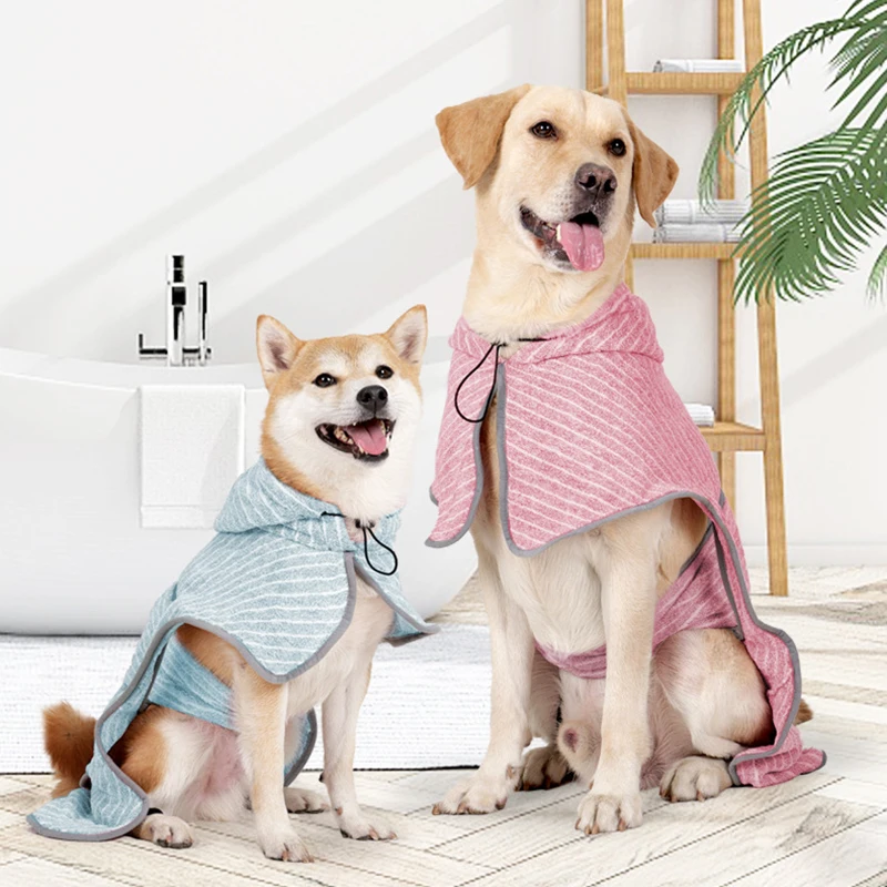 

Absorbent Quick-dry Microfibre Dog Bathrobe Adjustable Soft Thickening Keeping Warm Pet Baathing Towel Accesorios Para Perros