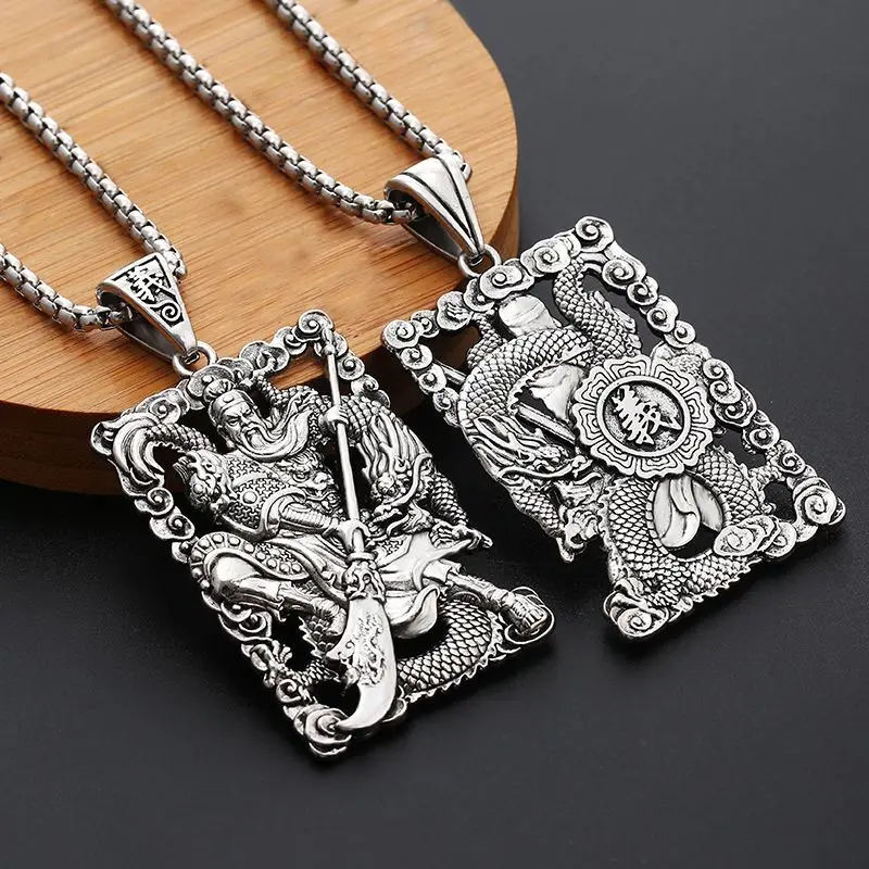 God Of Wealth Necklace Guan Gong Domineering Social Person Pendant Male Personality Fashion Brother Gift For Men's Jewelry