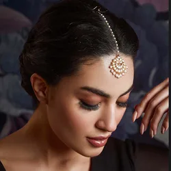 Stonefans Pearl Forehead Chain Headband for Women Headband Hair Fashion Headpiece Bridal Tiara Wedding Jewelry Accessories Gifts