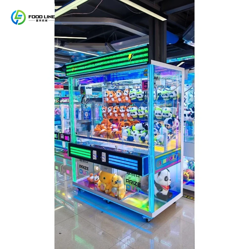 Customized Compact Kids Mini Double Claw Machine Coin Operated Arcade Doll Grabber Plush Toy Prize Vending Machine