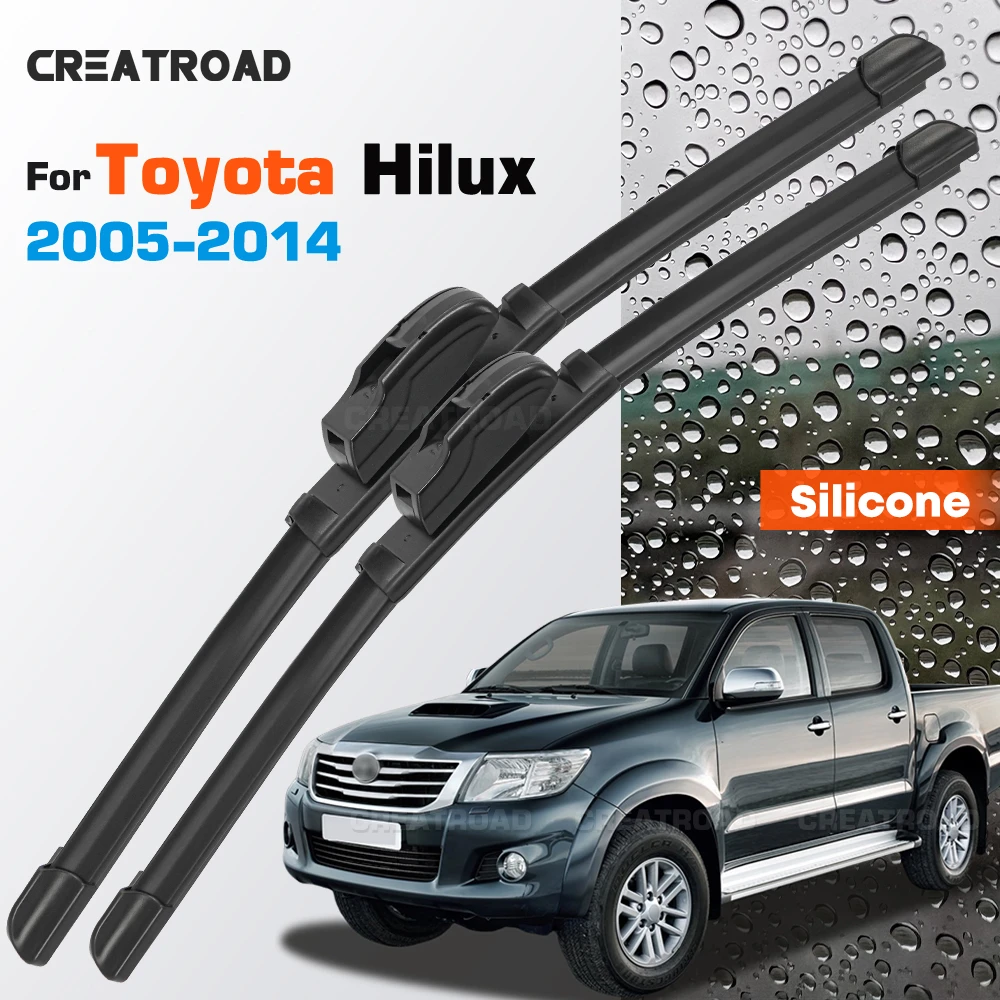 

Silicone Wiper Blades Fit For Toyota Hilux AN10 AN20 AN30 2005-2014 Coated Silent HD Wear-Resistant Windshield Wipers 21"+20"