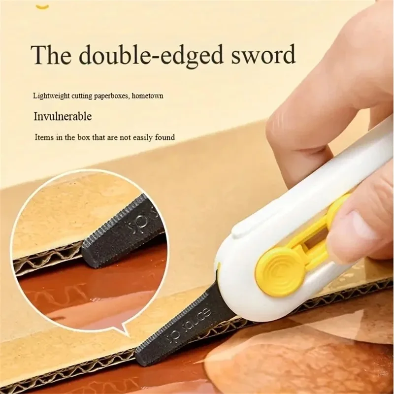 Magnetic Mini Utility Knife Automatic Rebound Anti-cut Plastic Box Cutter for Express Unboxing and Letter Opening