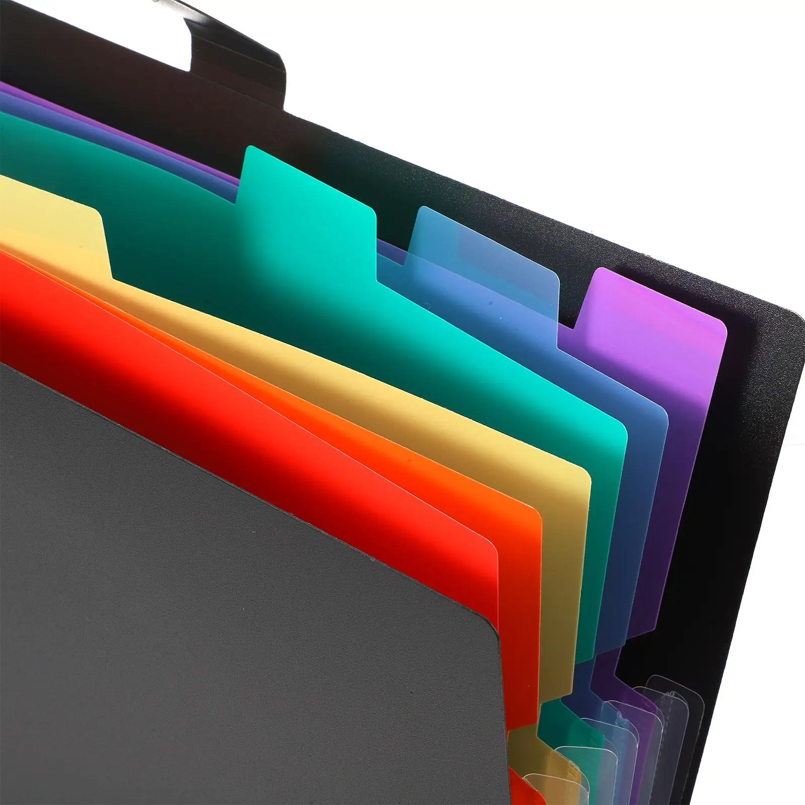 2PCS A4 File Folder 7 Dividers Colorful Organizer Filing Box With Dividers Documents Bills Storage Office School Use