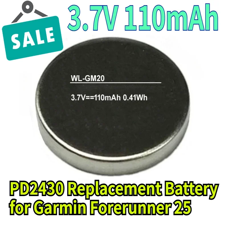 PD2430 3.7V 110mAh Replacement Battery for Garmin Forerunner 25