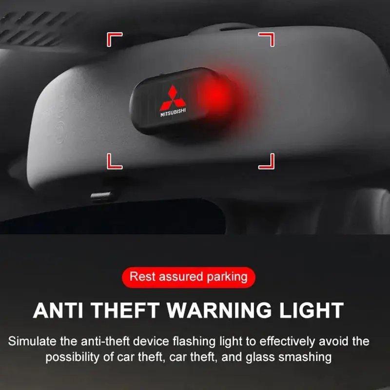 

1Pcs Car Fake Security Light Solar Powered Simulated Dummy Alarm For Mitsubishi ASX Lancer Outlander Pajero EVO EX Lancer