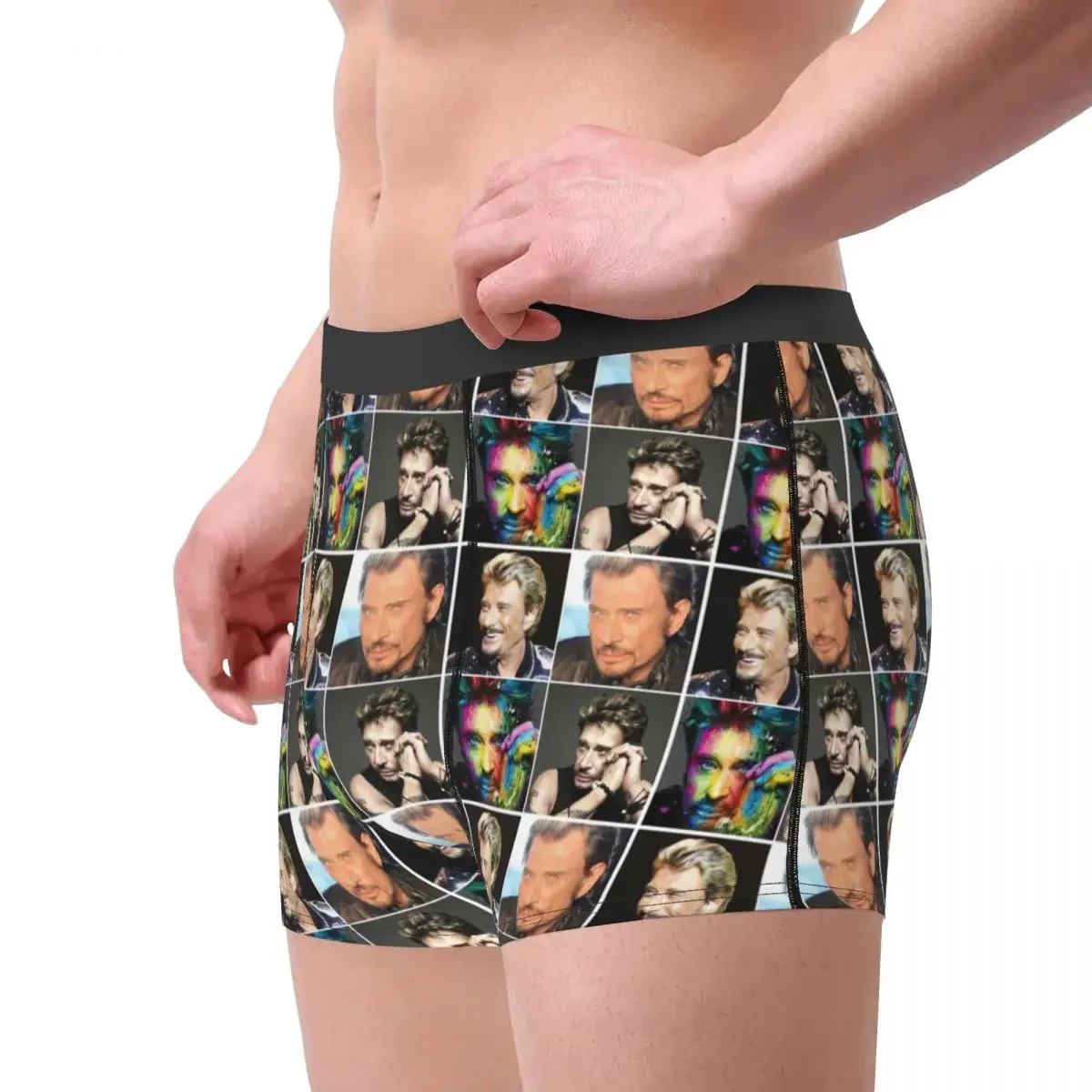 Novelty Boxer Rock  Shorts Panties Men Underwear  Hallyday Singer Soft Underpants for Male Plus Size