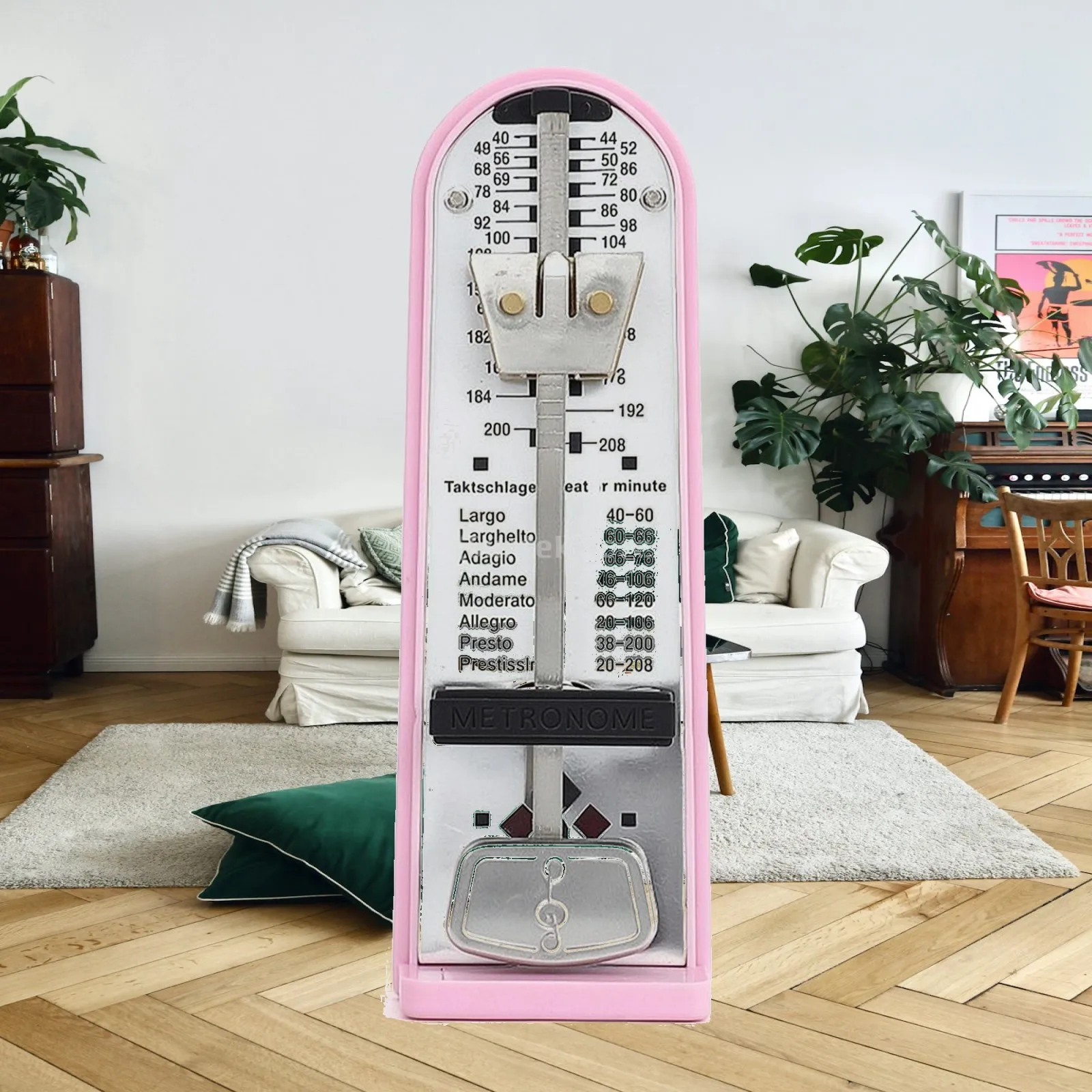 Métronome musical à ressort, entraîneur de tempérament classique, compteur de rythme compact pour la pratique du piano