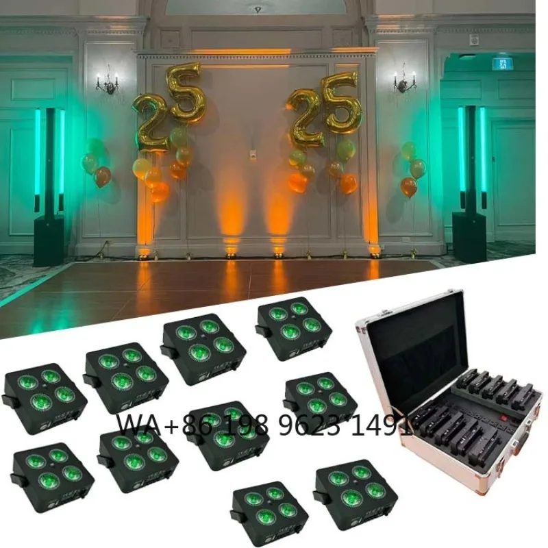4X18W Flat Mini LED Par Light DMX512 Stage Lighting for Wedding Church Event DJ Party Disco Club Show