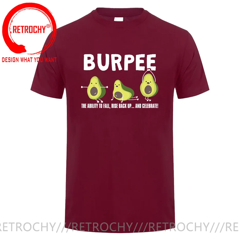 Funny The Ability To Fall Burpee Avocado Weightlifting T-Shirt Fun Anime Yogaic Avocado T Shirt Men Boys Fashion Casual Clothing