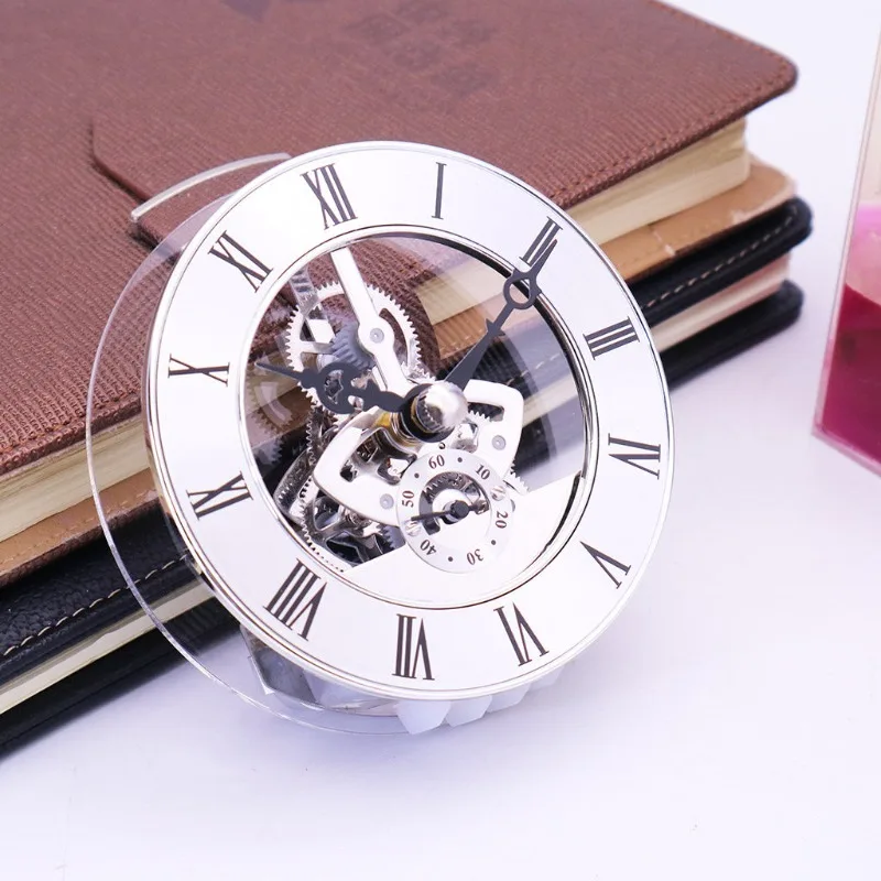 Diameter 86mm metal hollow perspective movement personalized wrought iron seat clock inlaid clock core clock head
