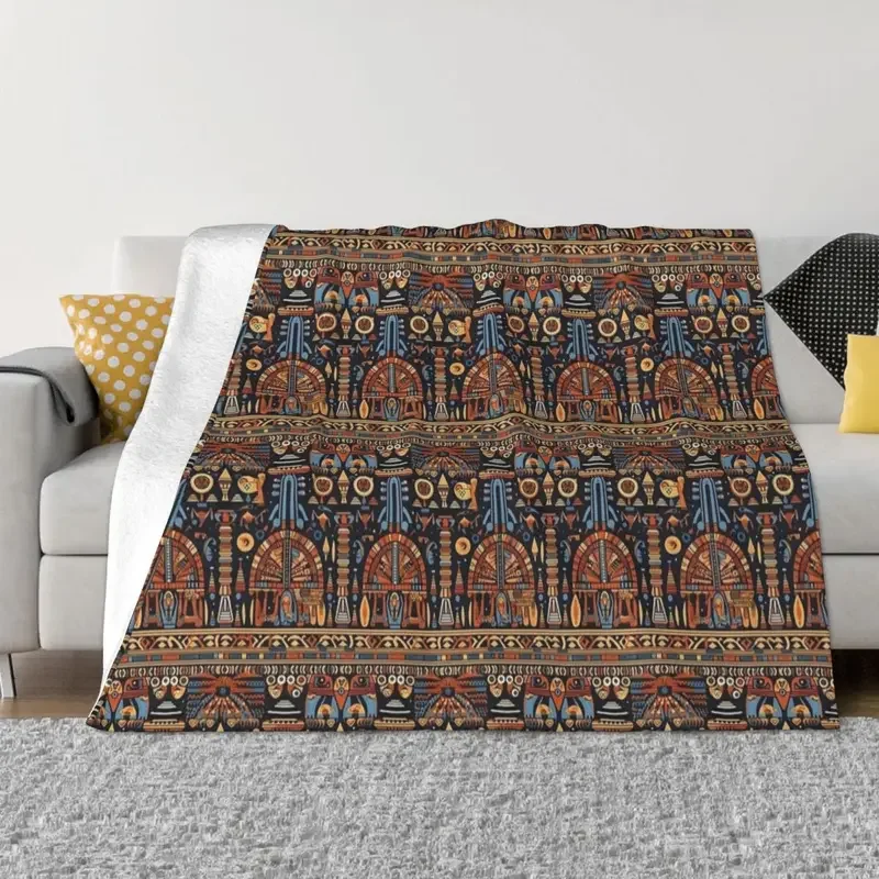 

Egyptian Style Art Blanket Fleece Print Ancient Egypt Portable soft Throw Blankets for Refrigerator Office Bedspread