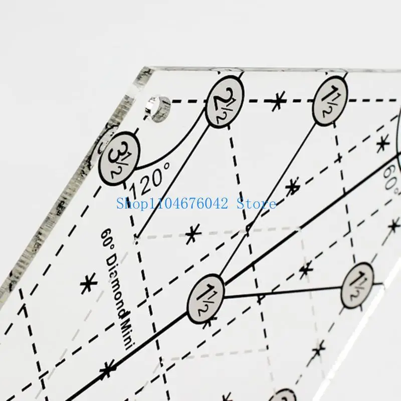5asd Clear Patchwork Ruler 60 Degree Quilting Template Sewing Ruler