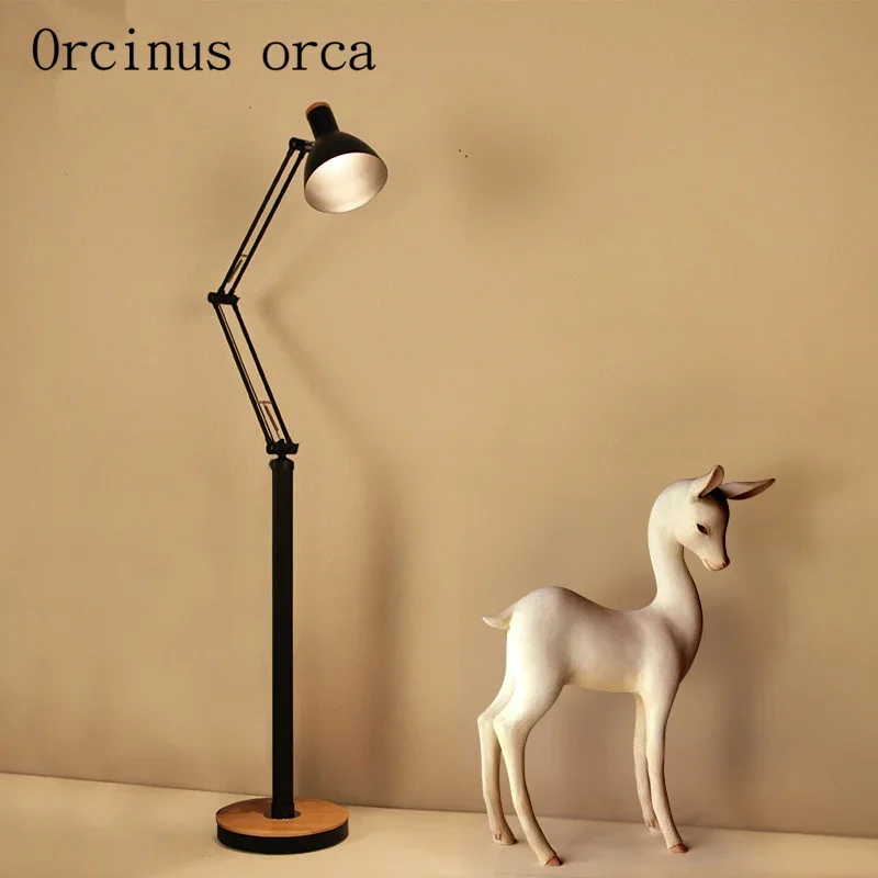 Simple living room bedroom lamp LED folding floor lamp in modern American creative study vertical bedside lamp Postage free