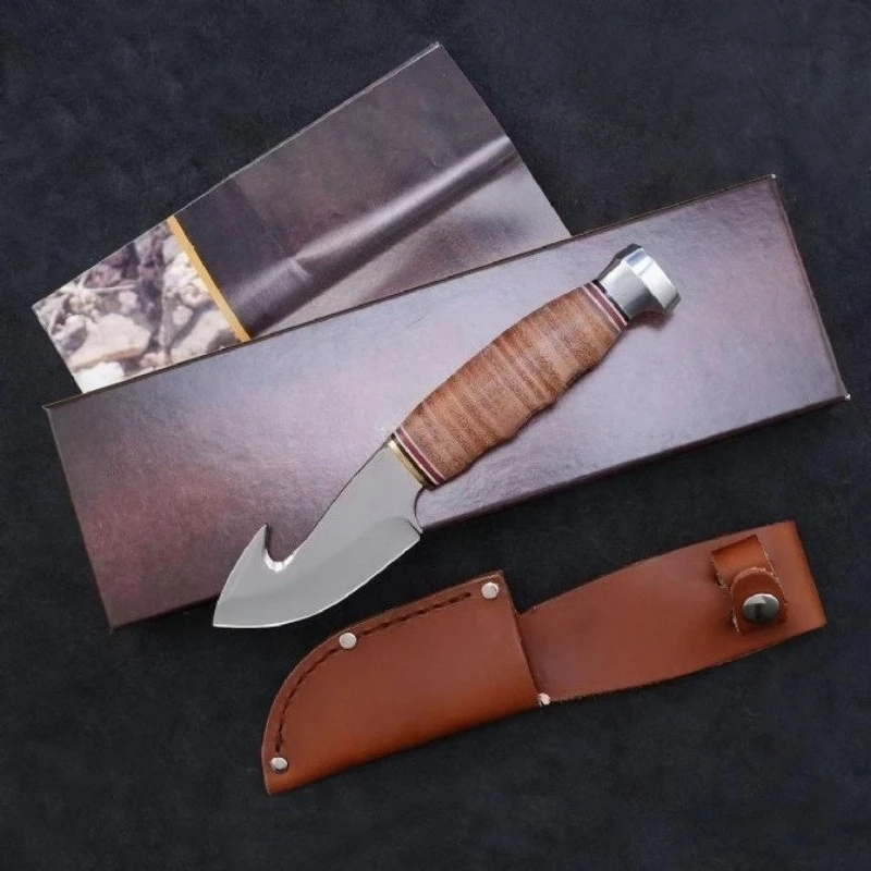 

НОВЫЙ нож KB 1234, нож с фиксированным лезвием и ножнами, 5Cr15MoV, стальное лезвие, кожаная ручка, уличный EDC, походный нож, инструмент для выживания