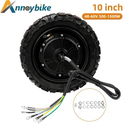 10 inch Hub Motor 48V1200W 1500W 60V72V2200W  Off-road Tubeless Tire Electric Vehicle Scooter Generation Driving Hub Motor