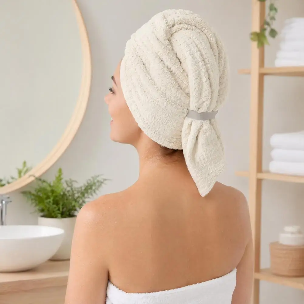 Large Size Hair Drying Towel High-Density Coral Velvet Super Absorbent Quick Dry Hair Wrap for Women Curly Long Hair Use