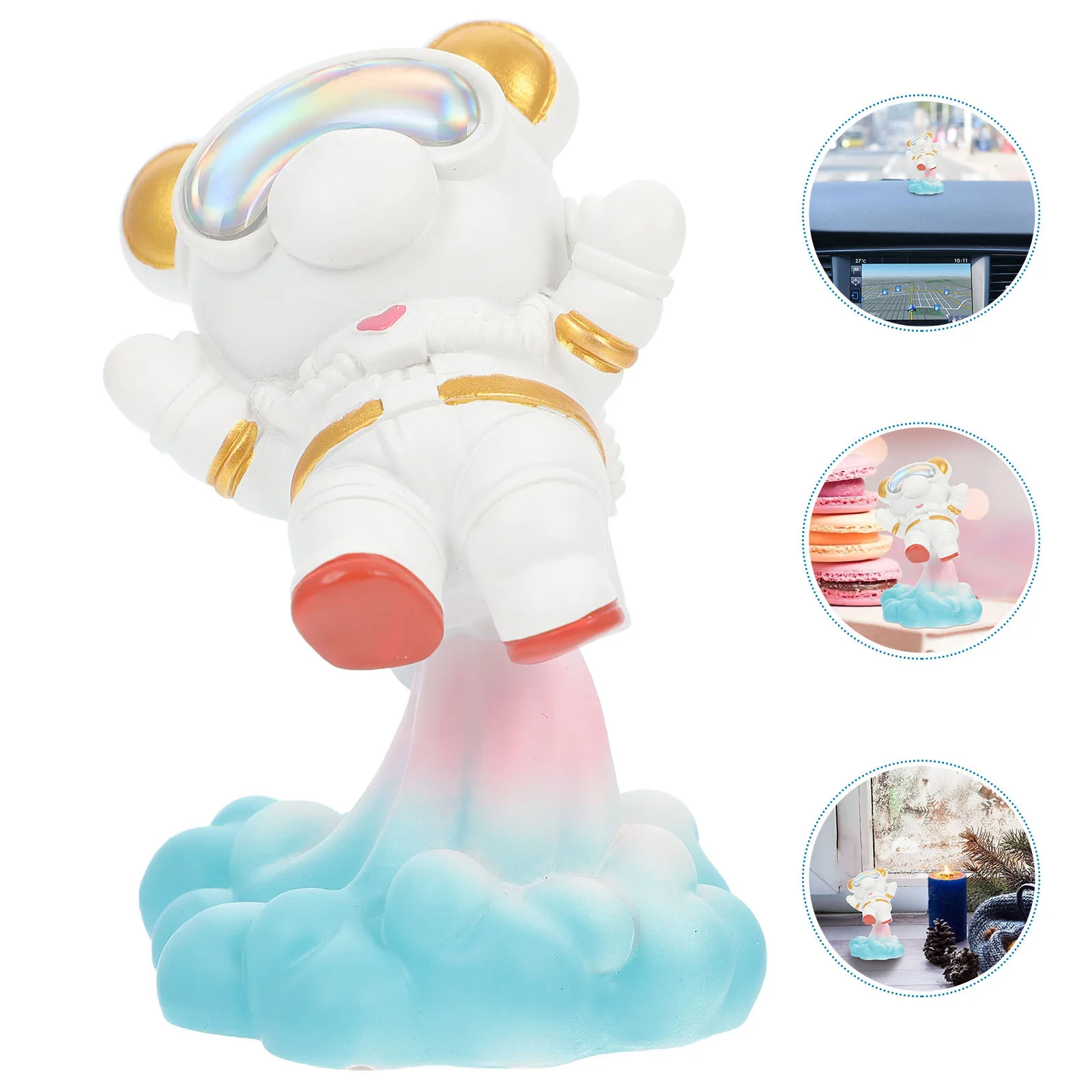 

1Pcs Resin Astronaut Bear Decor Space Suit Resin Sculpture Desktop Decoration for Office Home Shelf Table Bar Countertop Statue