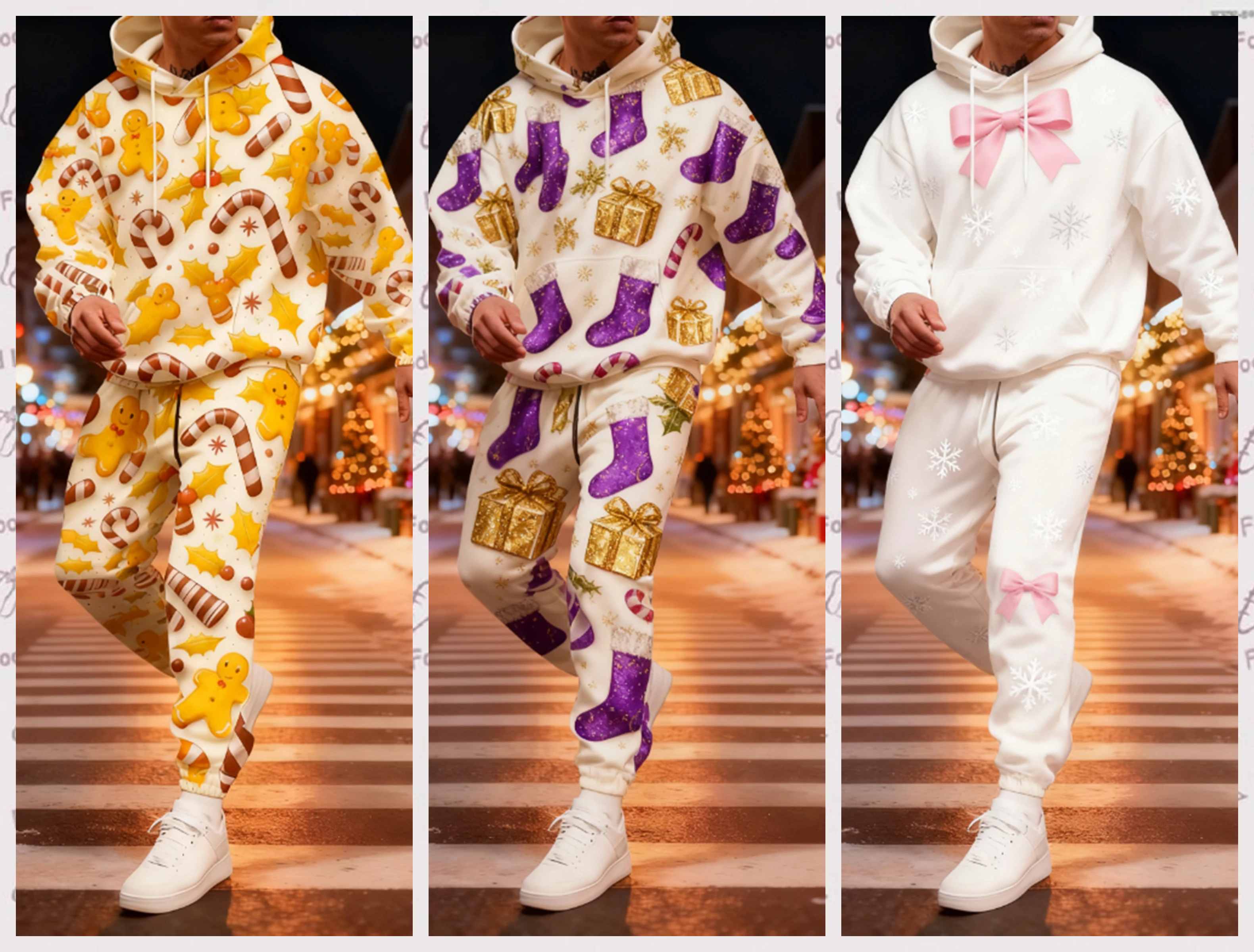 2026 Christmas Two Piece Hoodie Pant Sets Santa Claus 3d Print Set Men Women Fashion Hoodie+Pant Set Xmas Gifts Tracksuit Suit