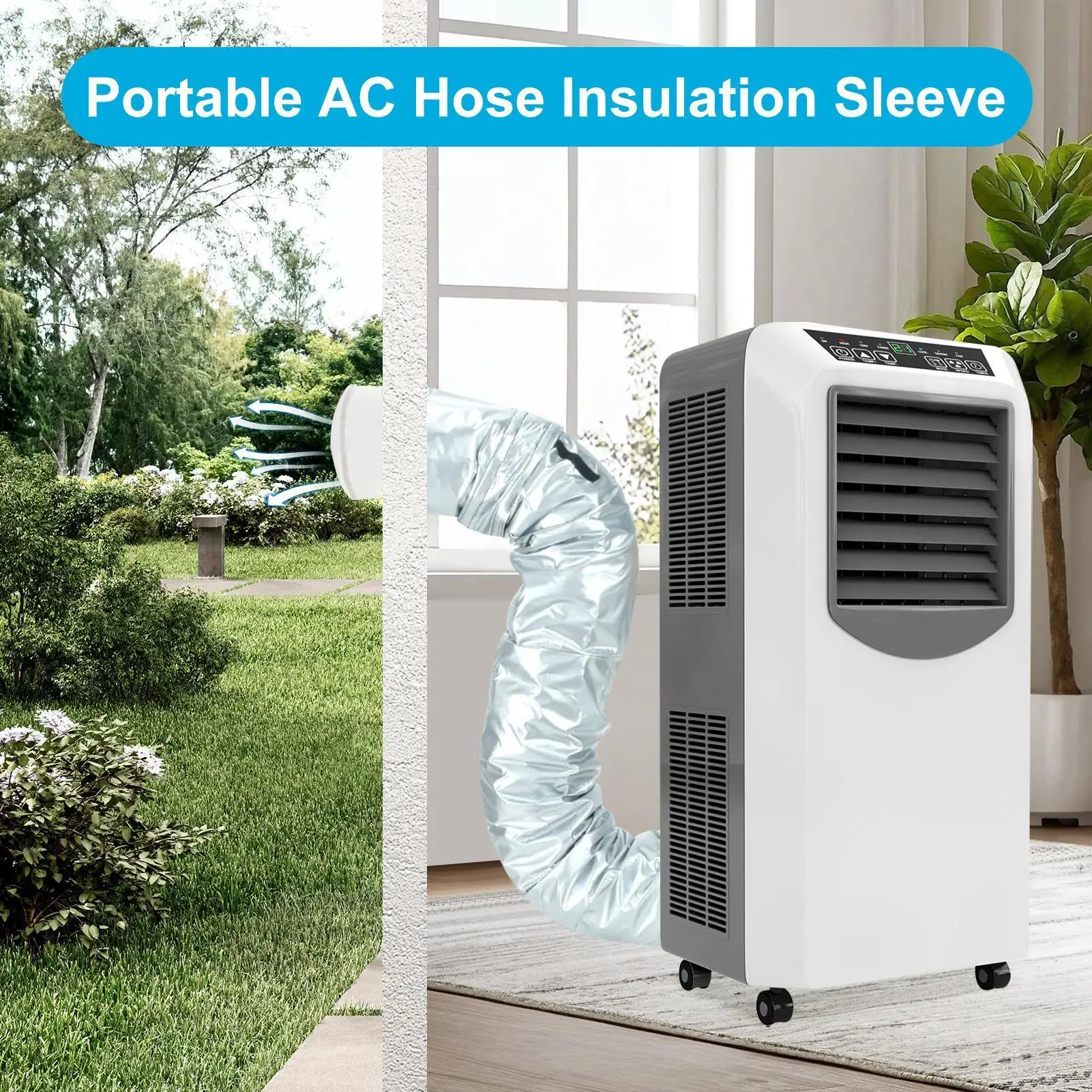 

AC Hose Vent Insulation Sleeve Ac Hose Insulation Cover Air Conditioner Exhaust Tube Insulation Cover Easy Installation for AC
