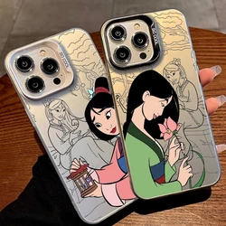 Disney Mulan Princess Cute dla Apple iPhone 15 14 13 12 11 XS XR X Pro Max Plus Kolorowe srebrne etui na telefon