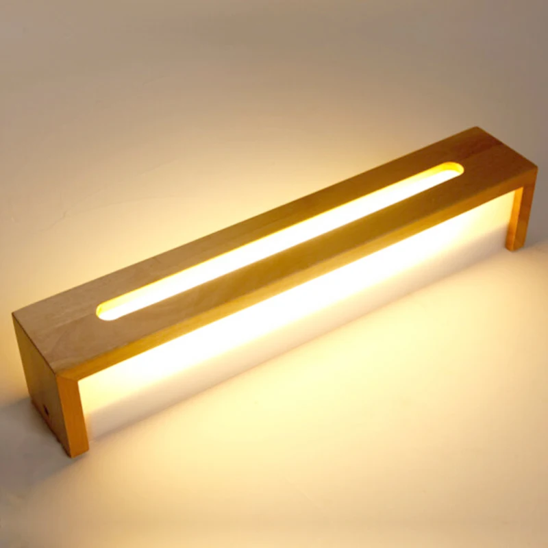 

Nordic Mirror Wood Wall Lamp Beside Reading Wall Lights LED Bathroom Mirror Lights Simple Indoor Lighting Home Decor Sconces бра