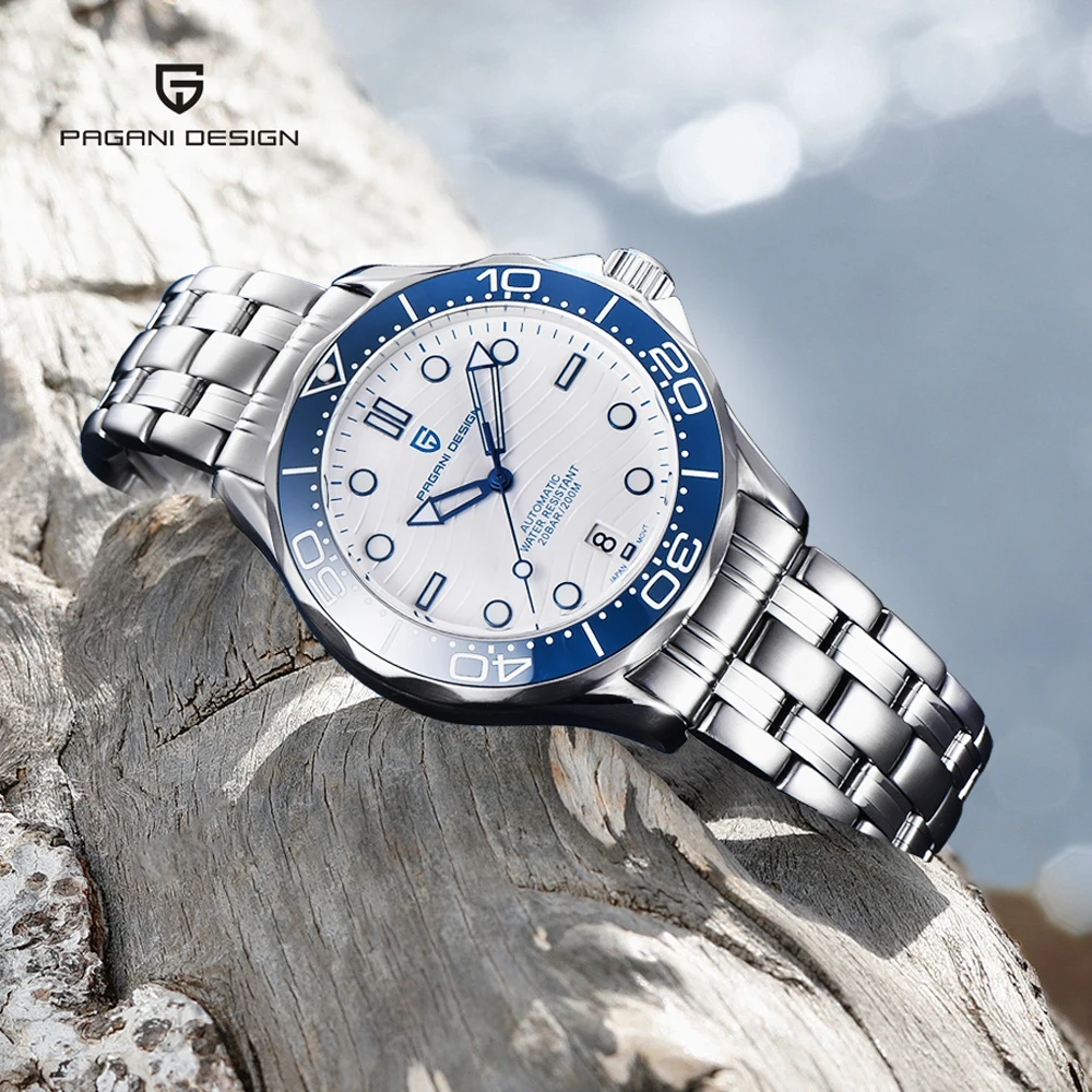 PAGANI DESIGN 2025 Nowe męskie zegarki do nurkowania Luksusowy zegarek automatyczny NH35 dla mężczyzn Mechaniczne zegarki na rękę AR Sapphire Wodoodporny