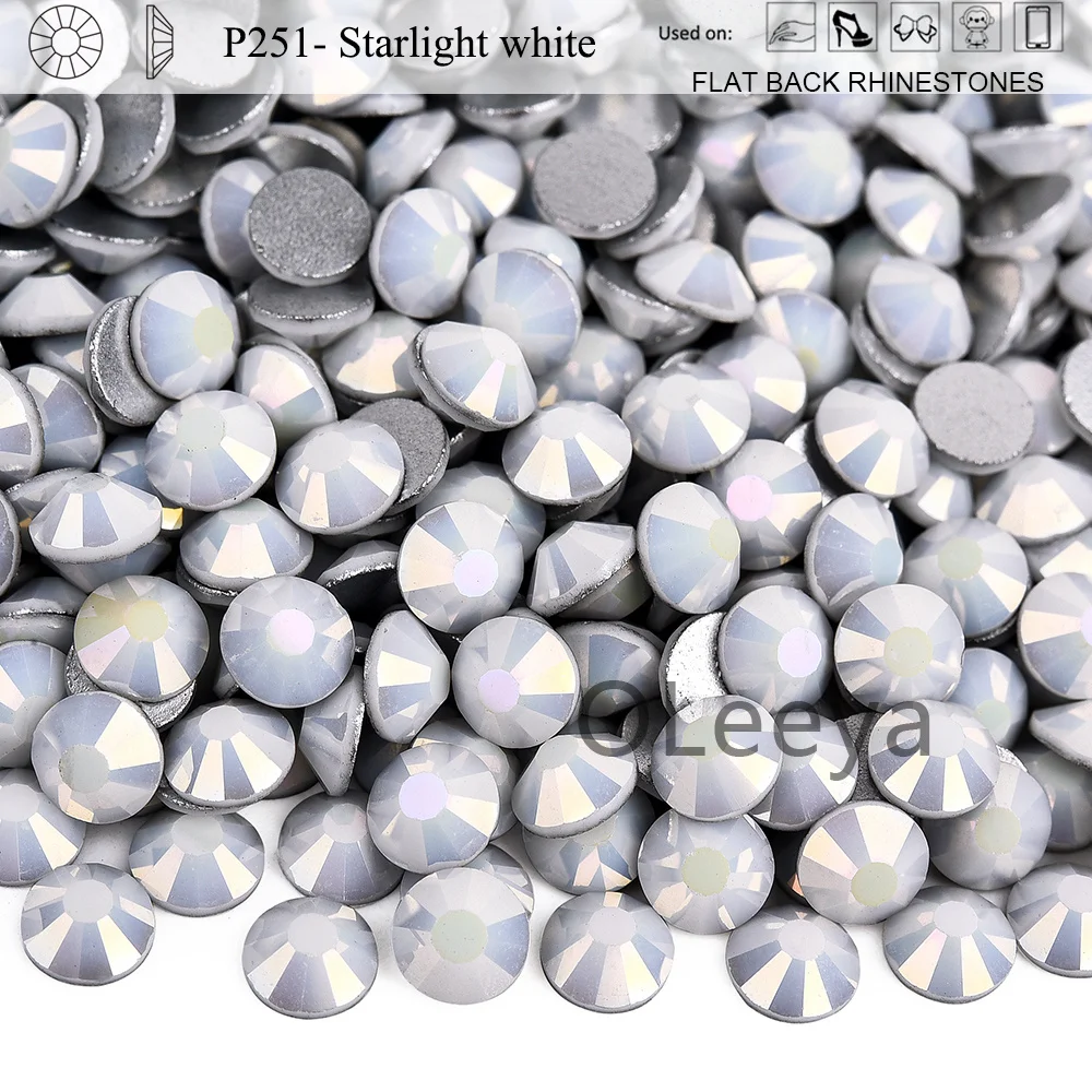 Oleeya P249-P296 kalte Fixierung Kristall Flatback Silber zurück nicht Hotfix Strass für Taschen Schuhe Kleidungs stück Telefon DIY Nail Art – Detail 3