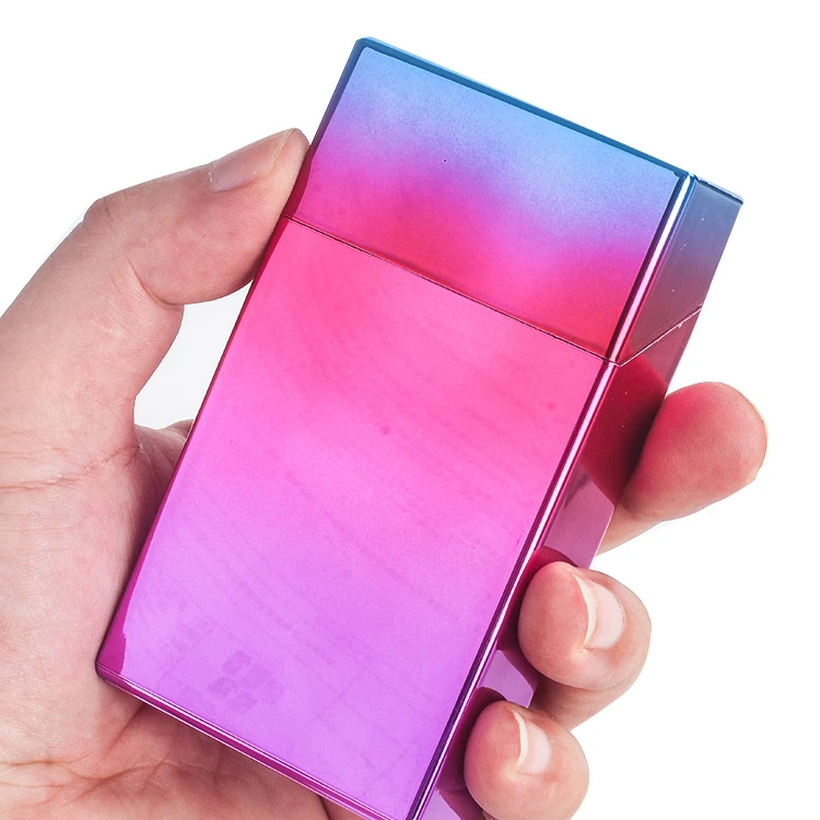 Colorful Slim Long Cigarette Case Box Holder Container Tobacco Case Box Gradient Cigarette Box Case Cigarette Storage Box Case