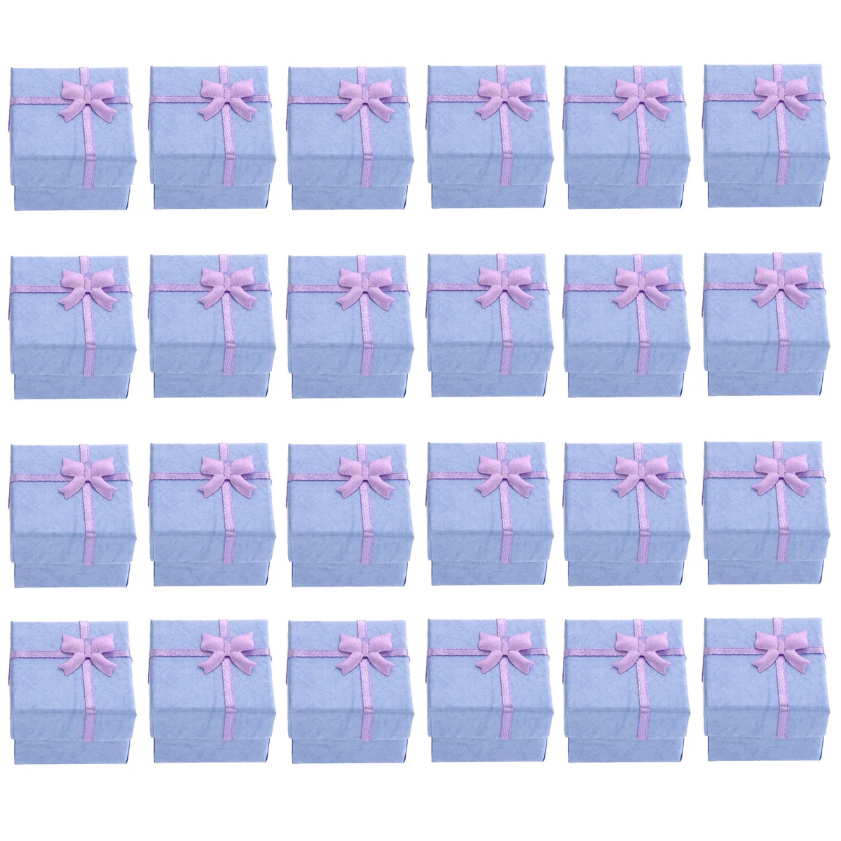 

24Pcs Earring Storage Box 4x4x3cm Purple Bowknot Ribbon Style Gift Packaging Box for Jewelry Organizer Case Earring Storage Case