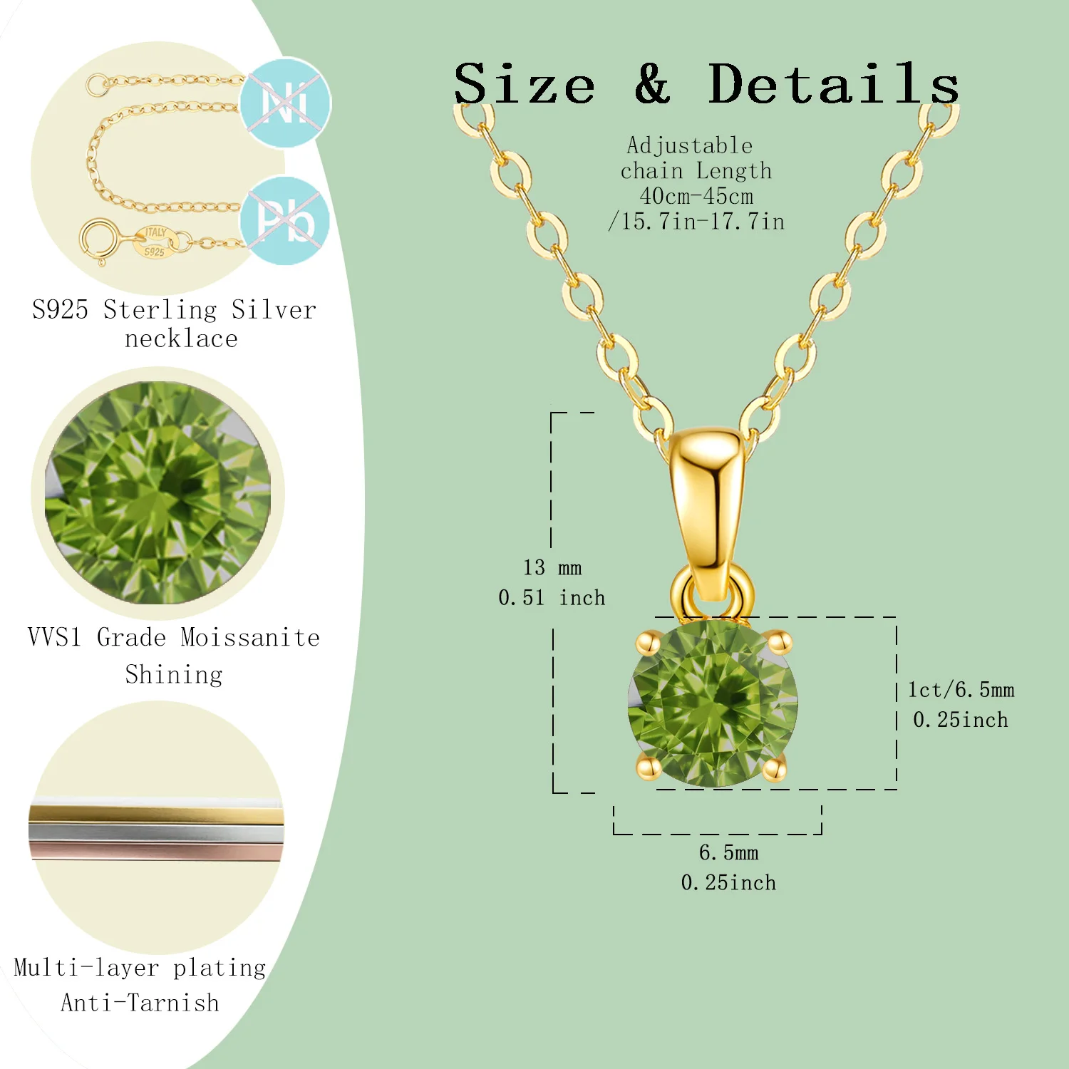 

Ожерелье LAMVOICE с муассанитом 1 карат, на день святого Валентина, подарок для дочери, ювелирные украшения для женщин, ожерелье из стерлингового серебра S925.