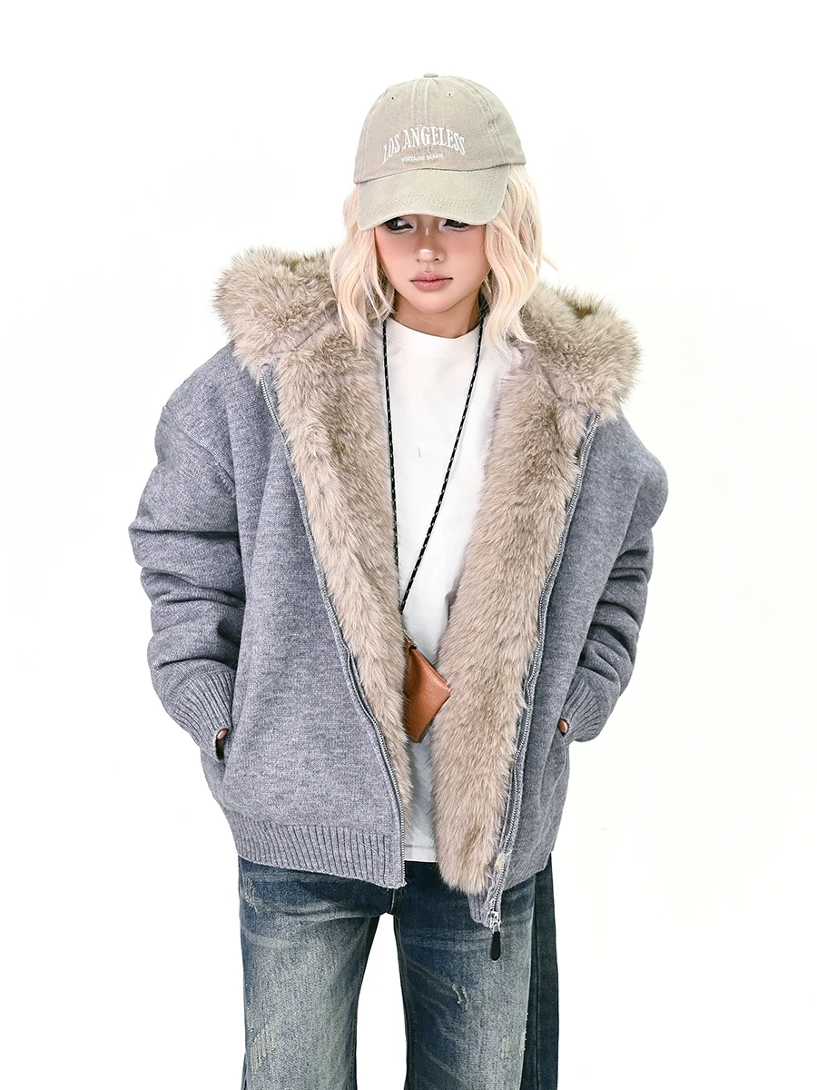 

Женский свободный кардиган в американском стиле, вязаный, с длинными рукавами, теплый, зимний, новинка, повседневная верхняя одежда