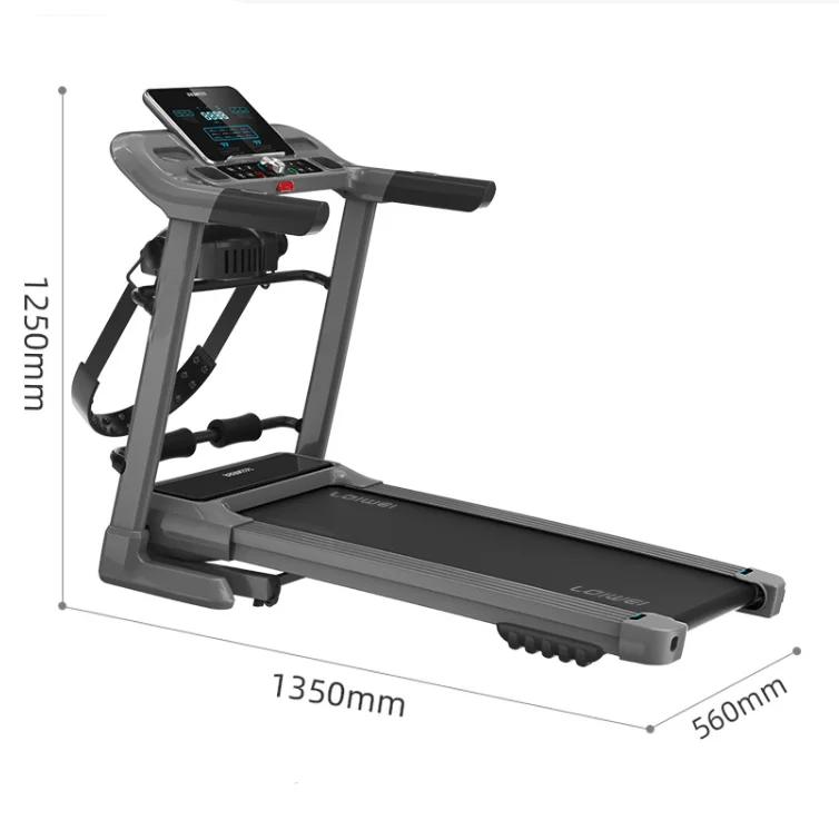 

Silent Multi-Functional Foldable Treadmill for Home Use Aerobic Fitness with Heart Rate Test & LED Screen Electric Driving Type