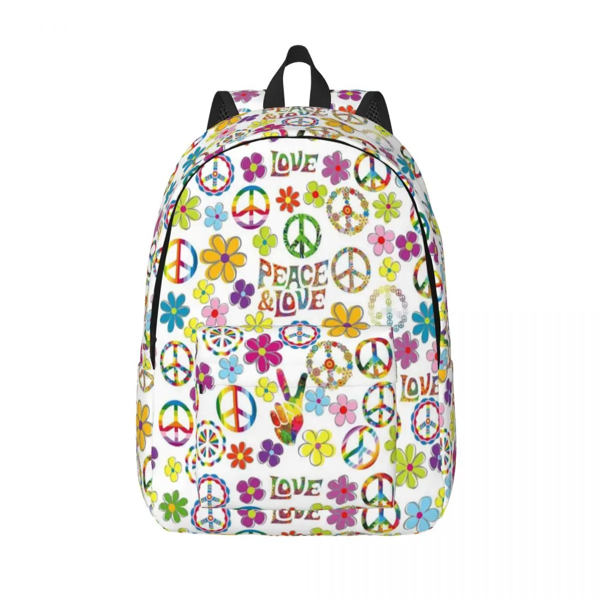 

Модный рюкзак с узором Peace Foral Love, легкий школьный рабочий рюкзак для мужчин и женщин, сумка на плечо для ноутбука