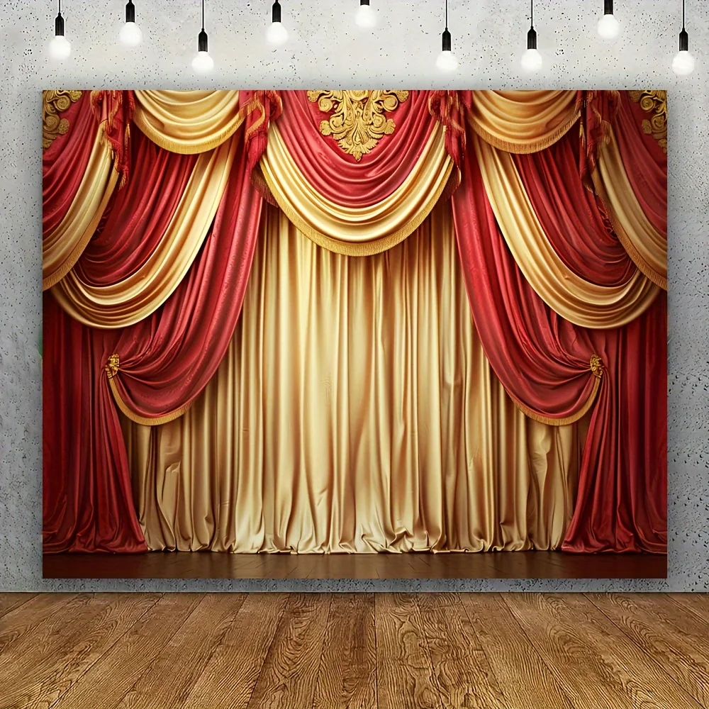 Party hintergrund aus rotem und gelbem Polyester vorhang für Mehrzweck zwecke-universelle Karnevals-, Geburtstags-und Weihnachts dekorationen