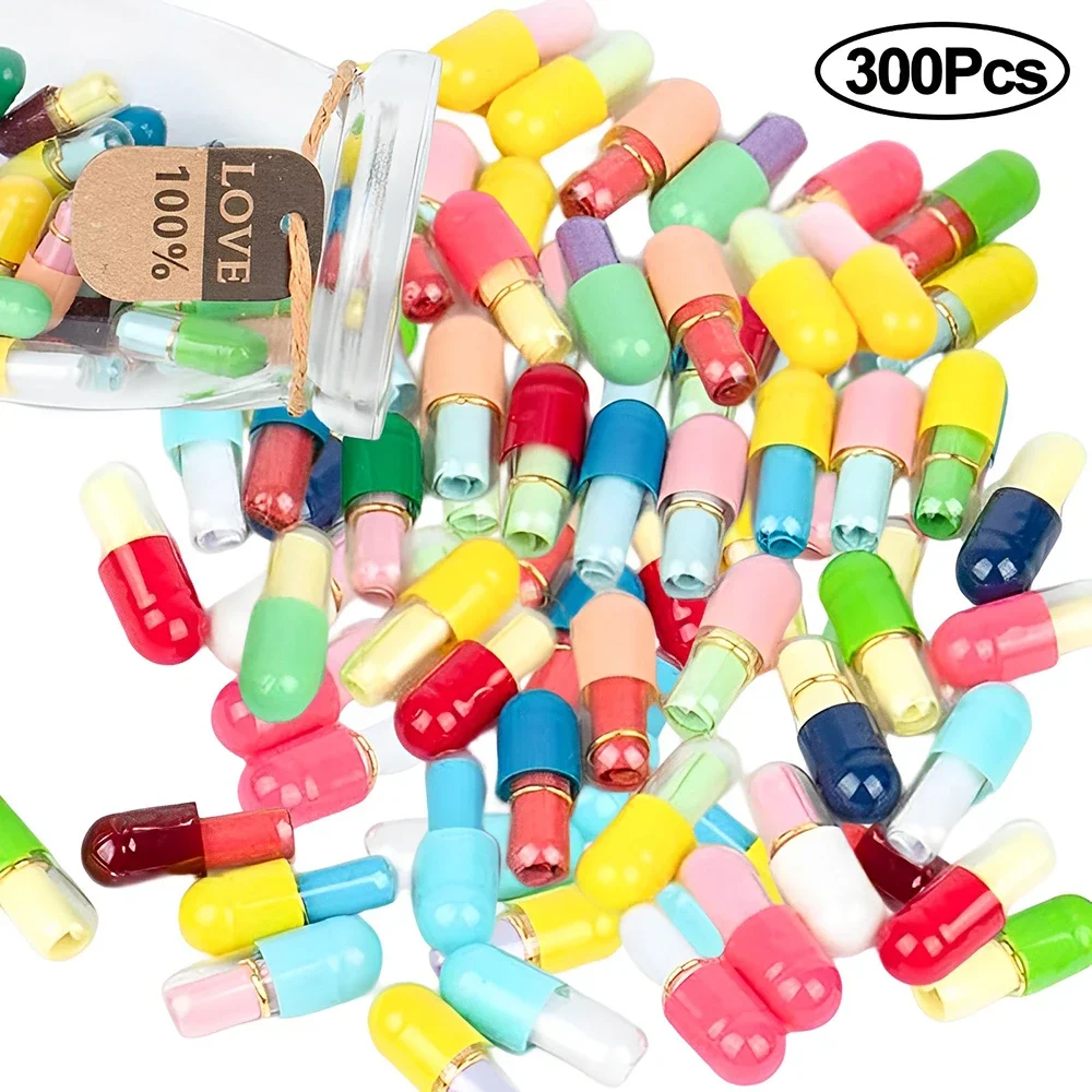 100/300pcs Tiny Love Pill with Roll Paper DIY Message Notes Capsule Letter Friendship Wedding Party Favors Pill Valentine's Gift