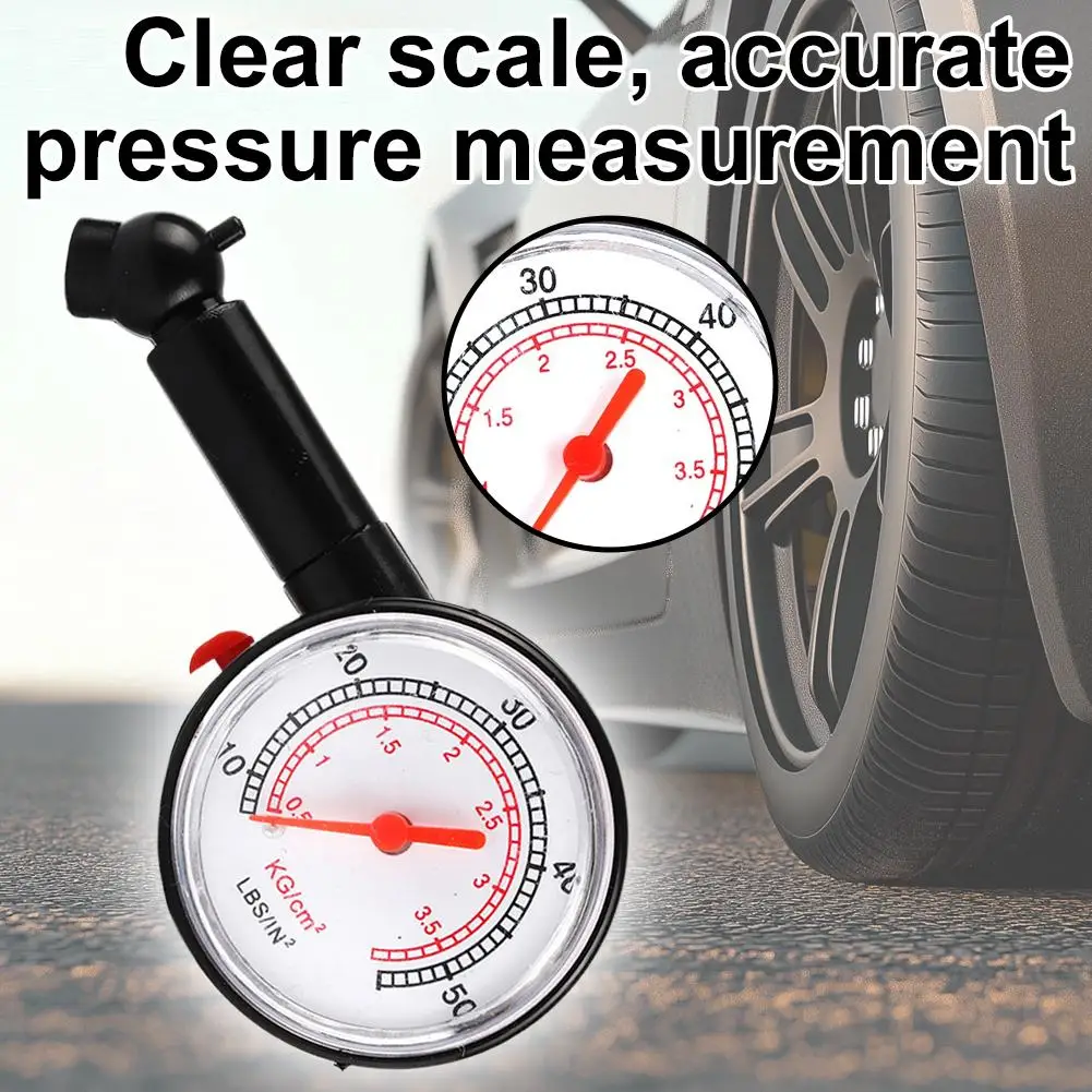 

Universal Vehicle Tire Pressure Tester - Easy-to-Read Dial Gauge for Cars Trucks Motorcycles