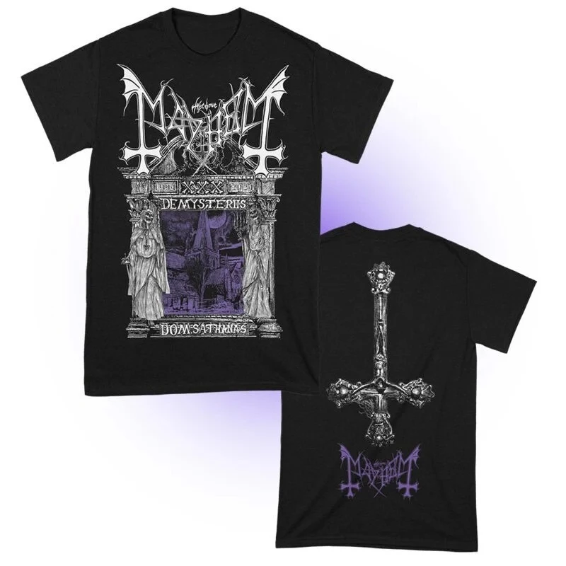 Mayhem De Mysteriis Dom Sathanas Tee, T-shirt du groupe Black Metal avec impression de l'art de l'album, Merchandise pour fans du Black Metal norvégien