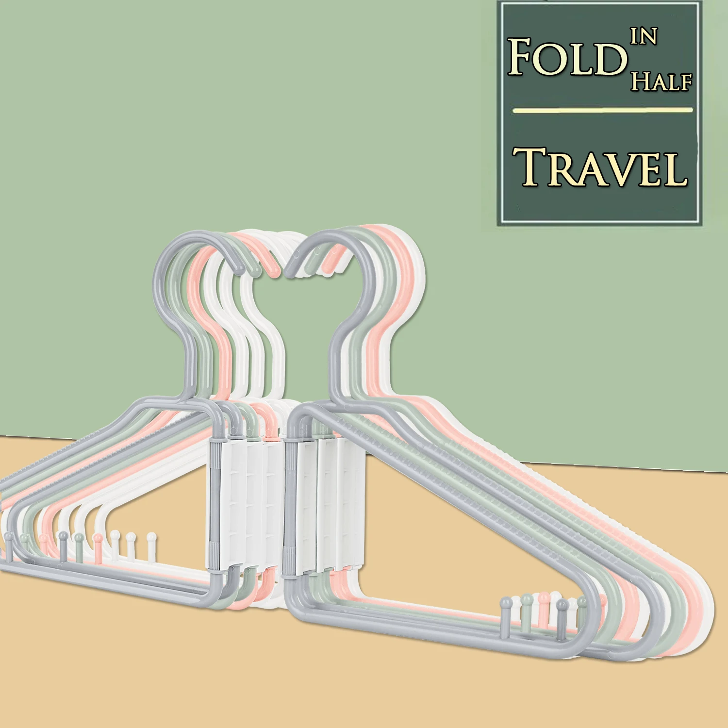 2024 NEW Fold in Half Hangers, Clothes Storage Racks For Travel, Caravans, Bathroom, Closet, Dorm, Closer to The Wall