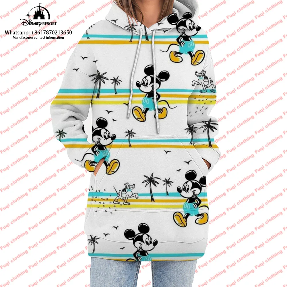 

Mickey Minnie cartoon print sweatshirt high-end fashion ladies hooded sweatshirt fashionable and comfortable casual sweatshirt