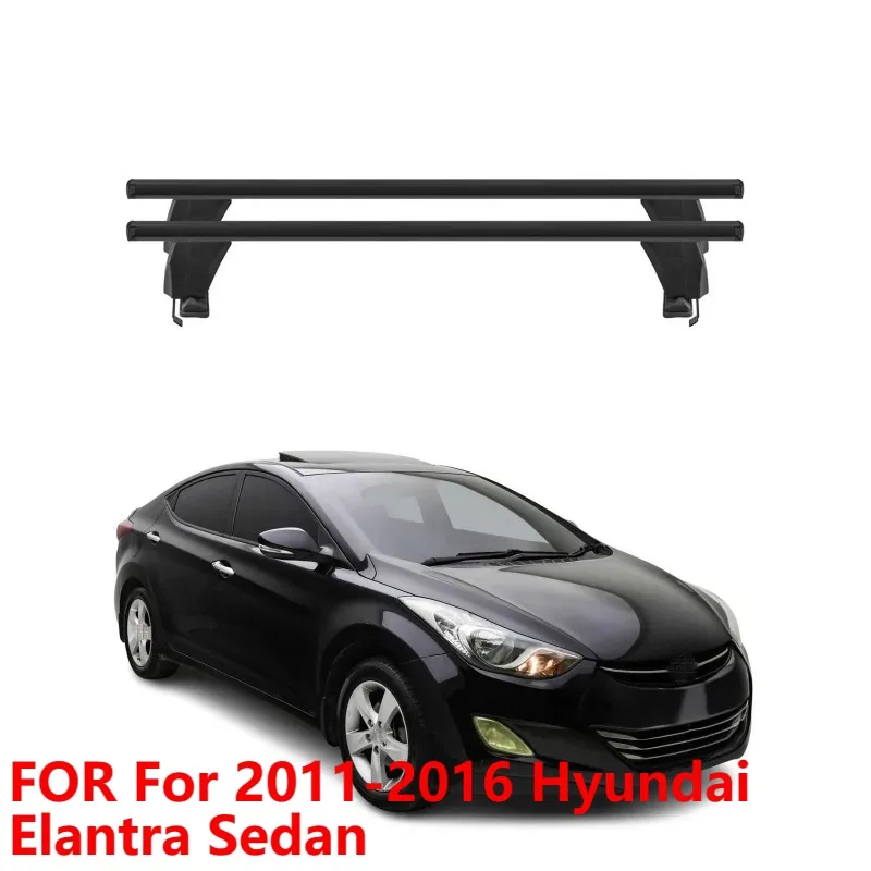 

For 2011-2016 Hyundai Elantra Sedan Roof Rack Cross Bars 2Pcs Black Aluminum